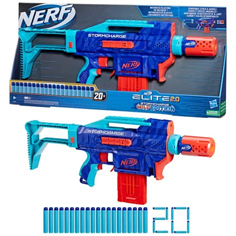 nerf sturmgewehr|Nerf Elite 2.0 Stormcharge Motorized Blaster, 20 Nerf。